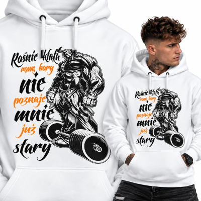 BLUZA Z KAPTUREM NA SIŁOWNIĘ  ROŚNIE KLATA